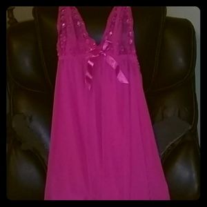Rampage fushia sheer negligee